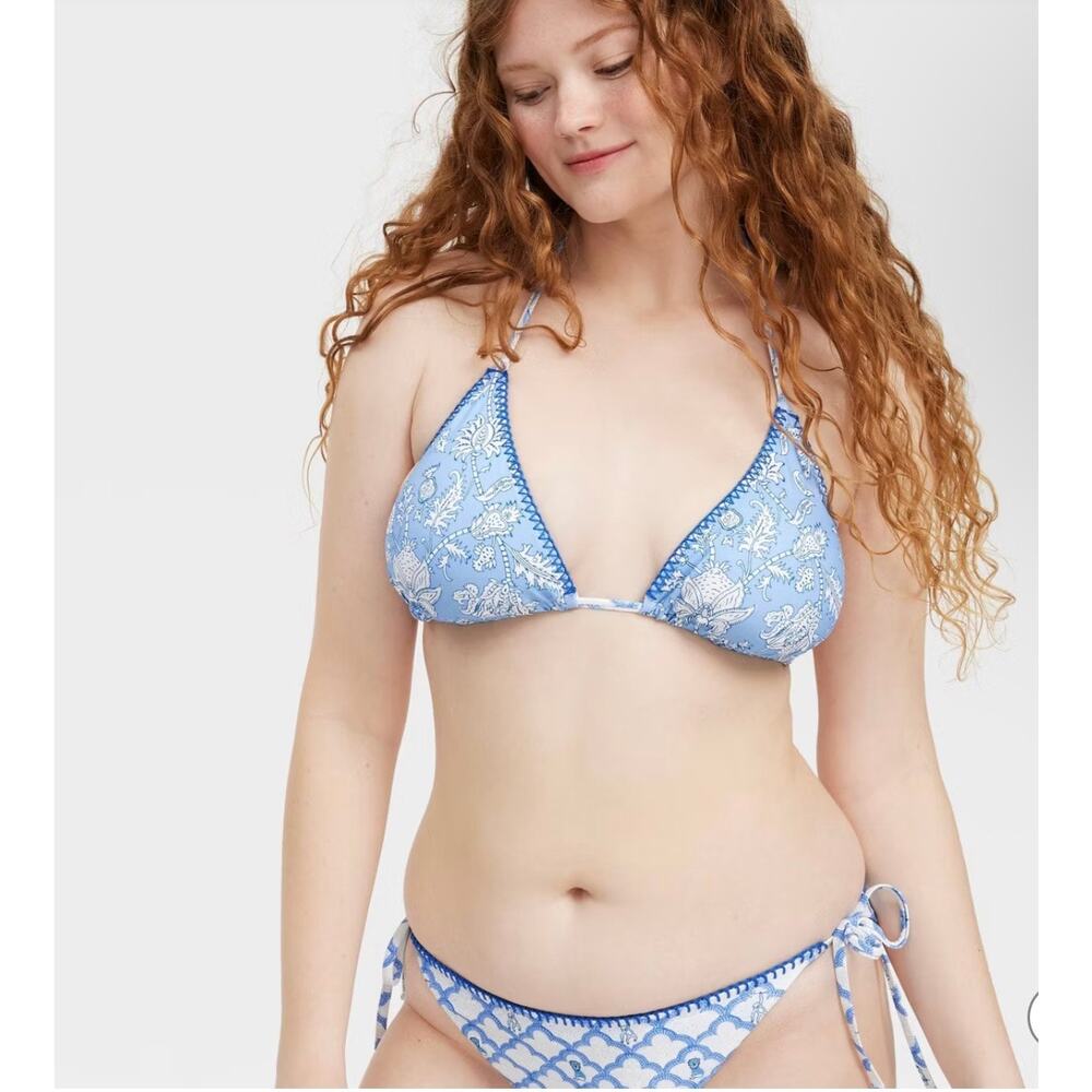 Roller Rabbits Geo Trellis bikini reversible set top size S and bottom M NWT
